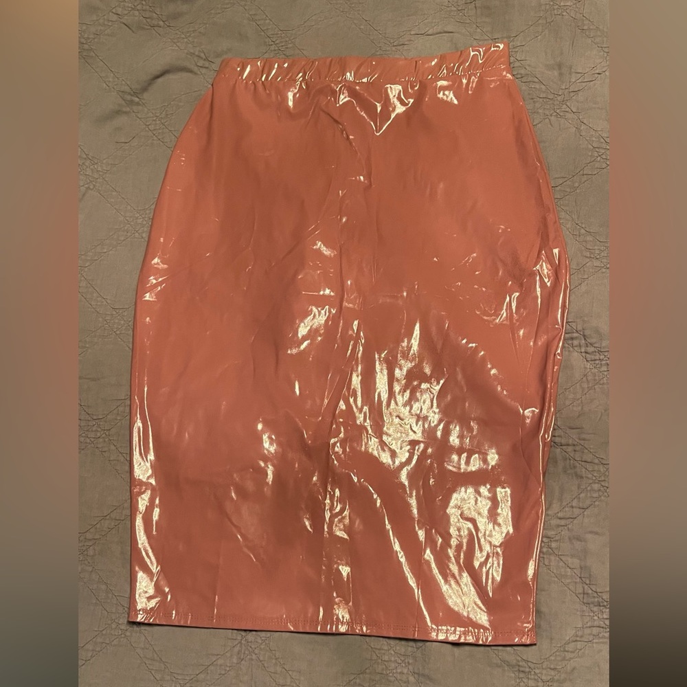 Latex pencil skirt